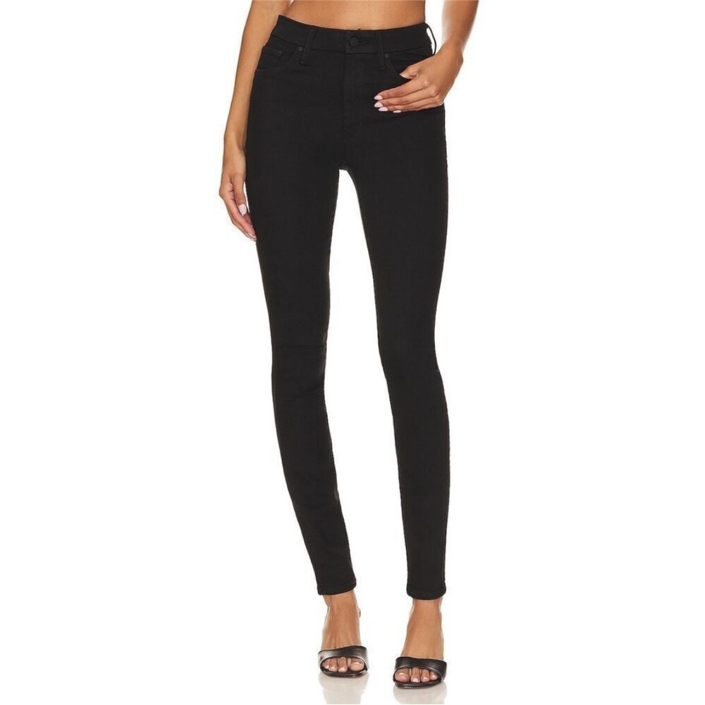 Mother High Waisted Looker Skimp Skinny Jeans Lasting Impression Black